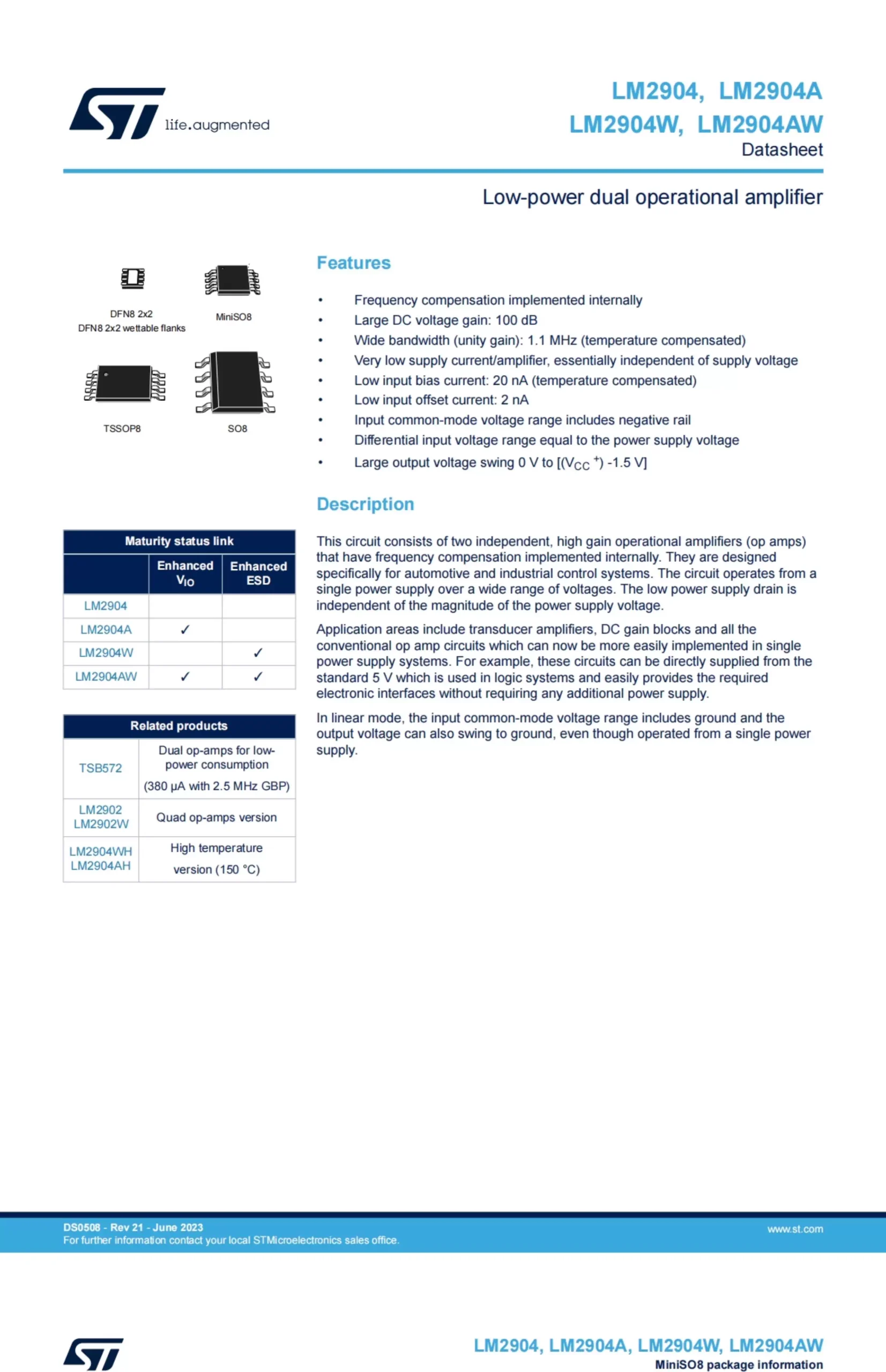Original - Genuine - LM2904DT - Surface Mount - SOIC-8 - Low-power Bipolar Operational Amplifier Chip - 图片 2